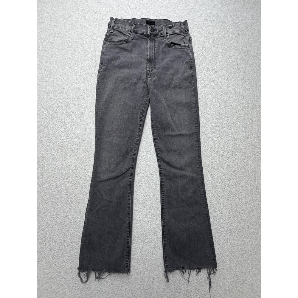 Mother Hustler Ankle Fray High Rise Jeans Womens 26 Gray Lighting Up Lanterns